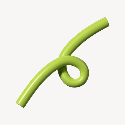 3D green squiggle abstract shape