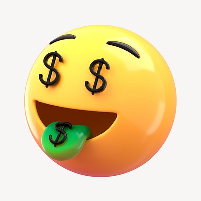 3D money mouth emoticon clipart | Premium PSD - rawpixel