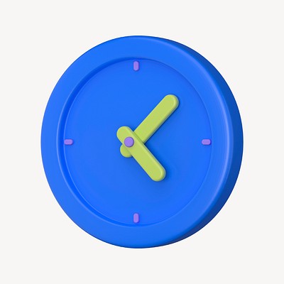 Blue clock, 3d business icon psd