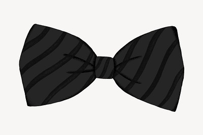 Black striped bow-tie, apparel graphic