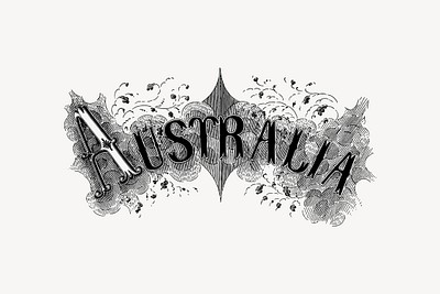 Australia font clipart vector. Free public domain CC0 image.