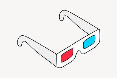 3D glasses clipart illustration vector. Free public domain CC0 image.