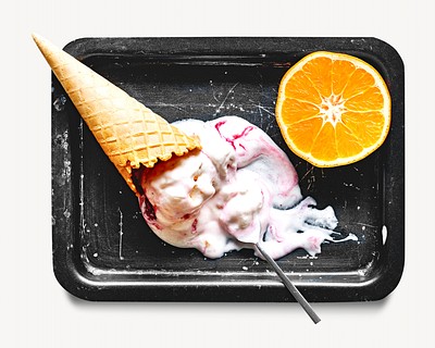 Premium PSD  Tasty pink ice cream bowl isolated on transparent