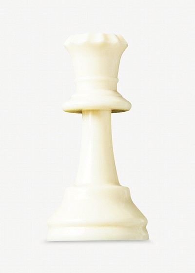 Queen chess piece, isolated object on white