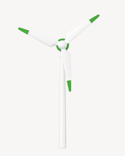 3D wind turbine, element illustration