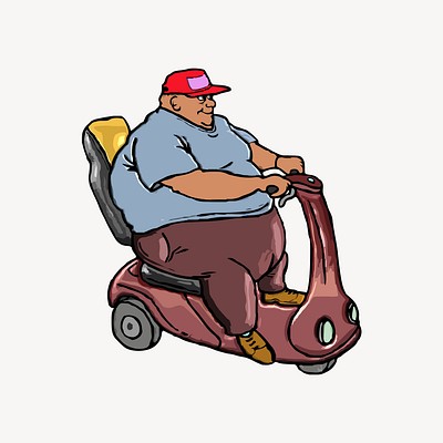 Fat guy on sales motorbike