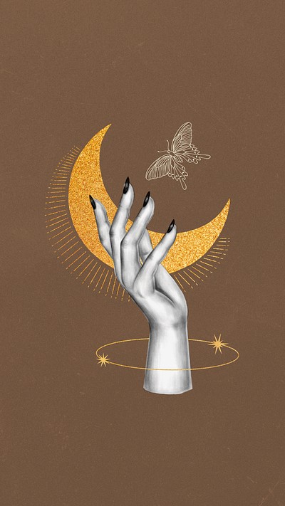 Crescent moon, spiritual iPhone wallpaper | Free Photo - rawpixel