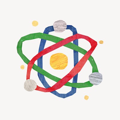 Atom science, paper craft element