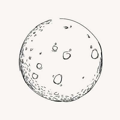 Full moon line art vector | Premium Vector - rawpixel