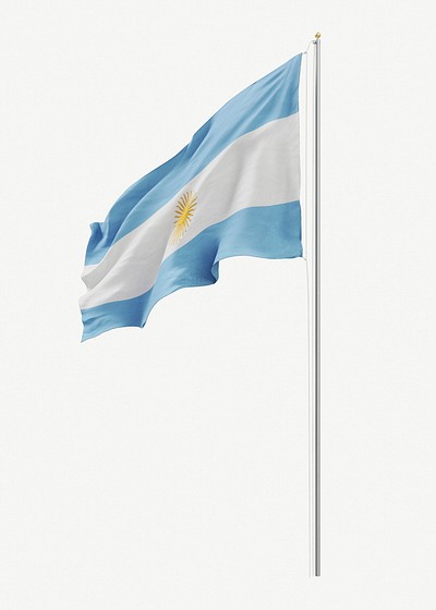 Flag of Argentina collage element psd