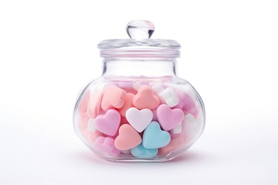 Candy jar confectionery heart. 