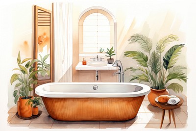 PNG Bathroom bathtub plant sink. | Premium PNG - rawpixel