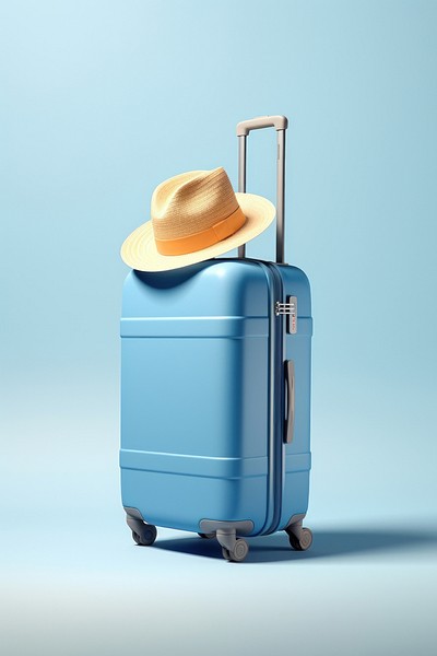 Suitcase luggage blue bag. 