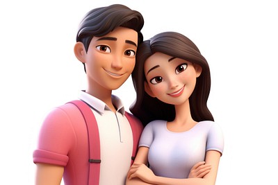 PNG Smiling cartoon adult love. | Premium PNG - rawpixel