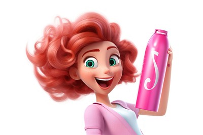 Cartoon bottle female adult. 