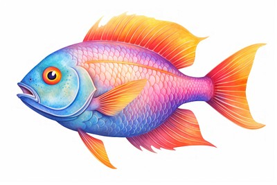 Fish goldfish cartoon drawing. 