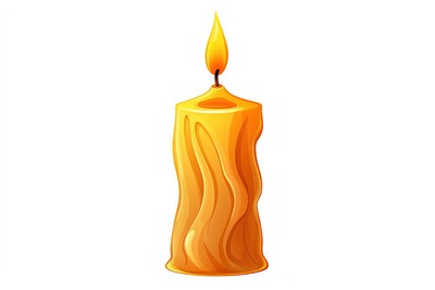 Candle fire white background lighting. 