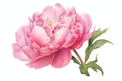 Pink Peony Flowers Watercolor Clipart Ai Generated, Pink, Peony