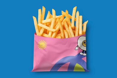 French fries bag png, transparent