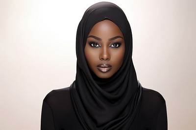 PNG Muslim black woman portrait