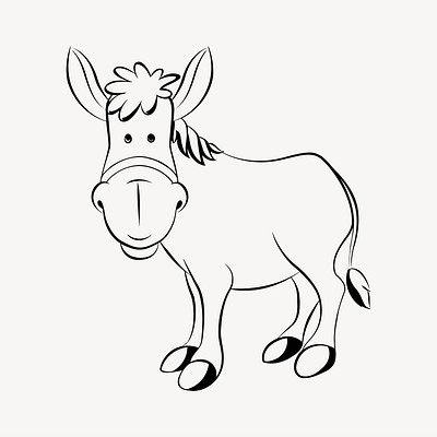 Donkey illustration. Free public domain CC0 image.