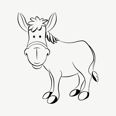 Donkey clipart illustration psd. Free public domain CC0 image.