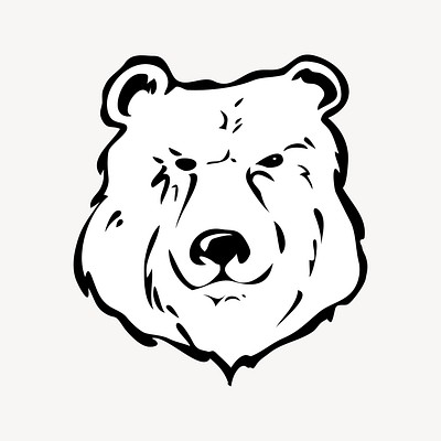 Bear illustration. Free public domain CC0 image.