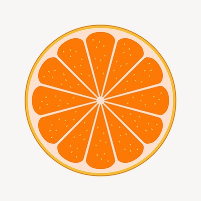 Half orange collage element vector. Free public domain CC0 image.