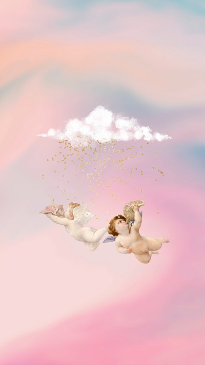 Aesthetic pink angels iPhone wallpaper | Premium Photo - rawpixel