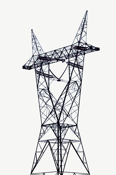 Transmission towers isolated object psd