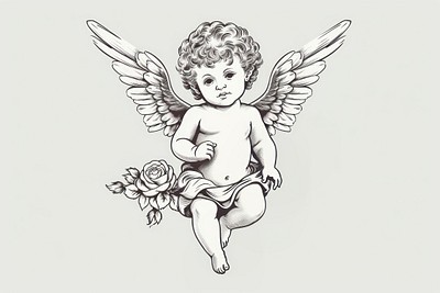 Drawing sketch angel cupid. | Premium PNG - rawpixel