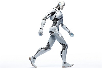 Human type form robot adult white background futuristic. 