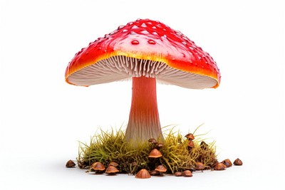 A magical colorful mushroom fungus agaric plant. 