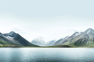 Lake landscape panoramic mountain. 