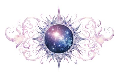 Celestial jewelry symbol white background. 