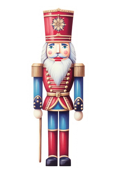 Christmas nutcracker drawing white background representation. 