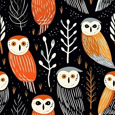 Magic owl bird pattern backgrounds creativity. 