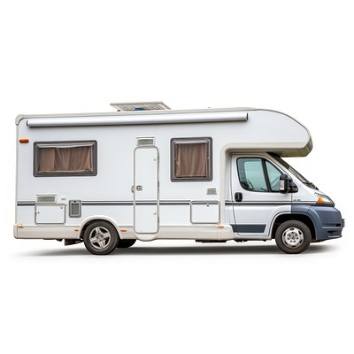 Camping-car blanc vehicle van white background. AI generated Image by rawpixel.