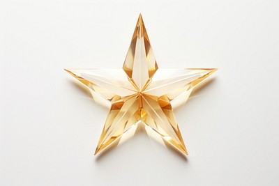 Star white gold white background. 