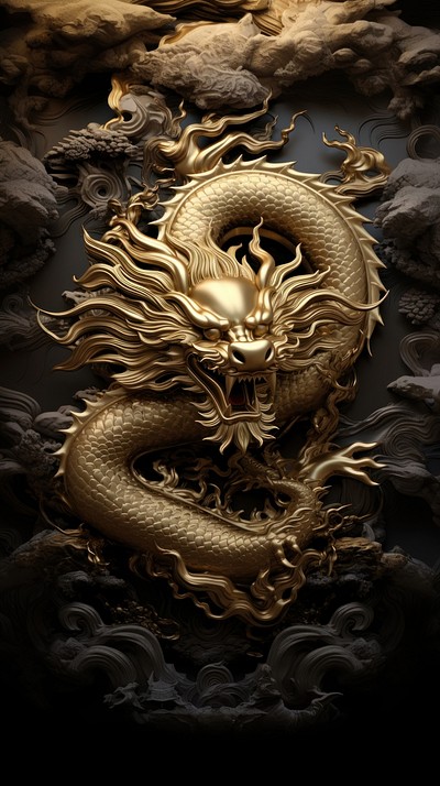 Gold chinese dragon gold representation | Premium Photo - rawpixel