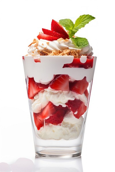 Strawberry parfait dessert sundae cream. 