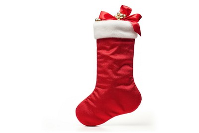 Christmas stocking gift white background celebration. 