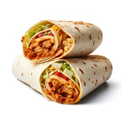 Two Tortilla wrap tortilla burrito food. 