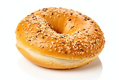 Bagel bread food white background. 