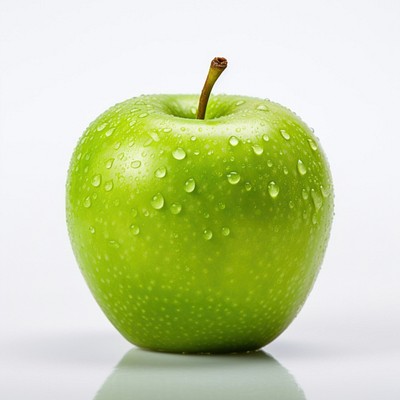 Freshly-picked green apple fruit plant food. 