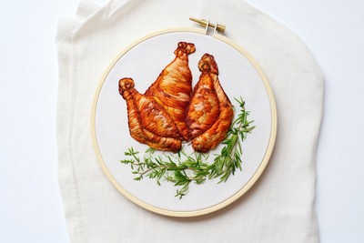 Embroidery roasted plate meat. 