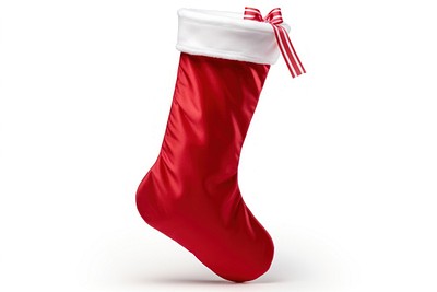 Christmas stocking gift white background celebration. 