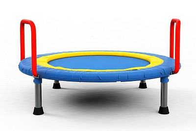 Trambulin trampoline white background trampolining. 