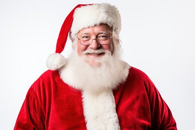 Santa christmas adult white background. 