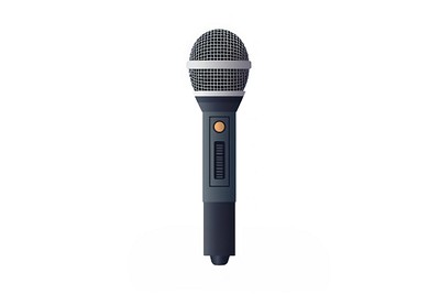 A microphone music white background performance. 